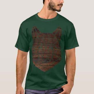T-shirt Design origami de bois loup