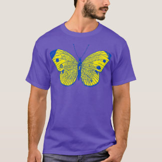 T-shirt Design papillon bleu et jaune