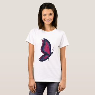 T-shirt Design papillon hitech moderne, violet, rose, bleu