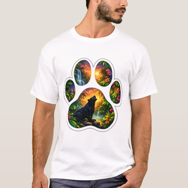 T-shirt Design Patte de Jungle Black Panther (Devant)