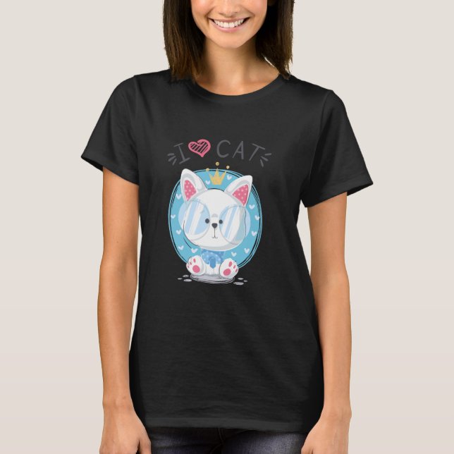 T-shirt design pour chat mignon (Devant)