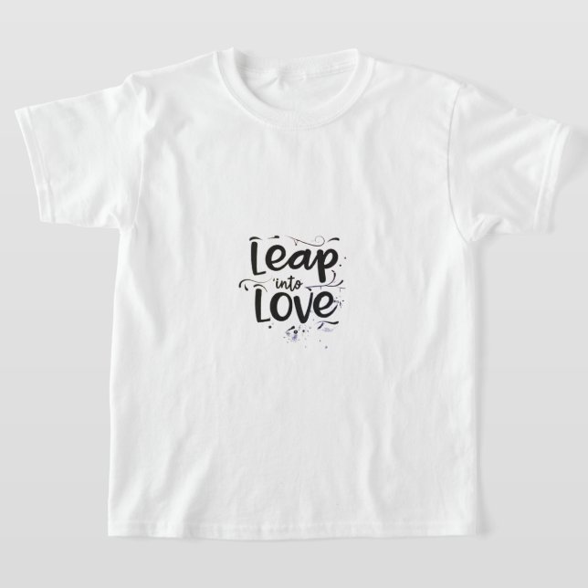 T-shirt design pour l'image de "Leap into Love". (Poser)
