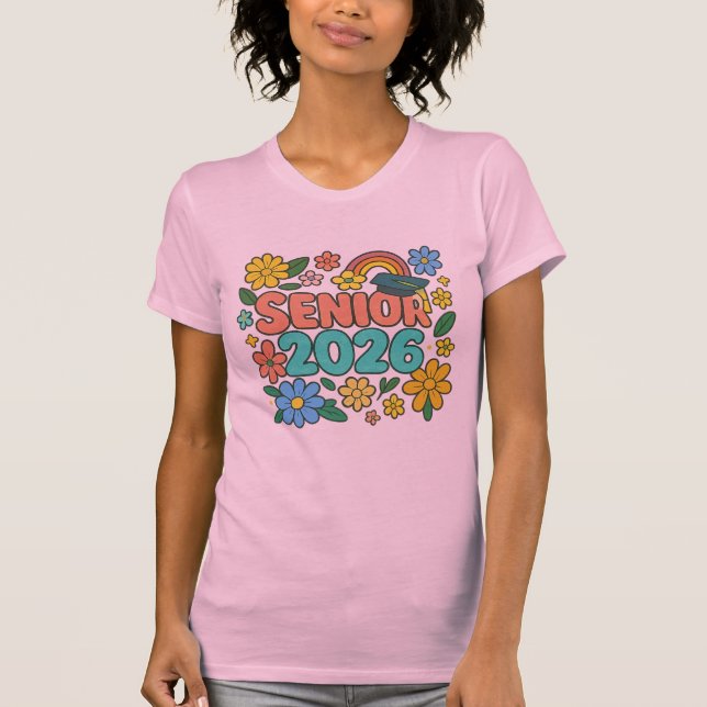 T-shirt Design Rétro Arc-en-Ciel Senior 2026 (Devant)