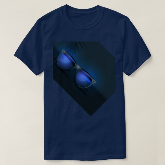 T-shirt design rétro avec lunettes bleues - tendan (Design devant)