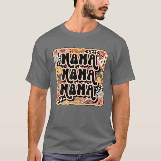 T-shirt Design rétro Mama Leopard Western Design Mère (Devant)