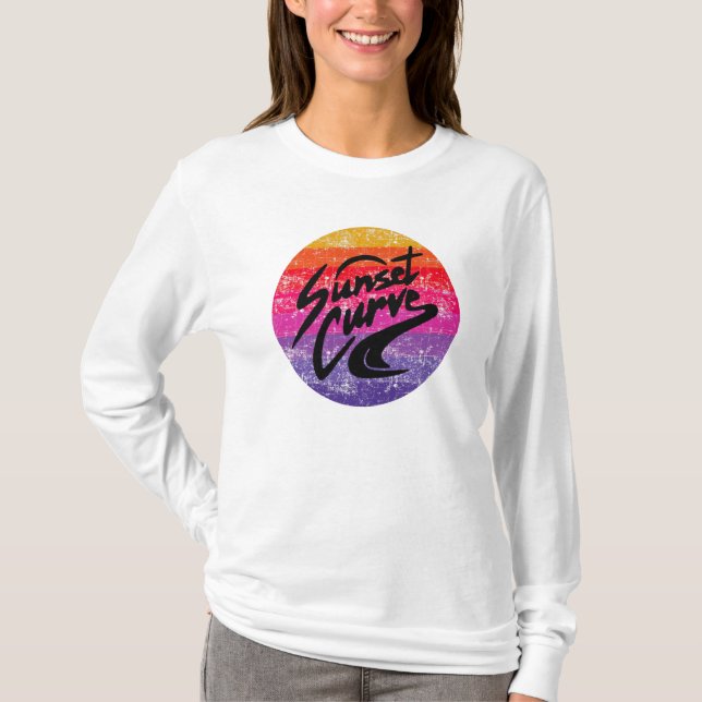 T-shirt Design rétro Sunset Curve (Devant)