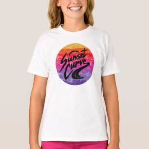 T-shirt Design rétro Sunset Curve