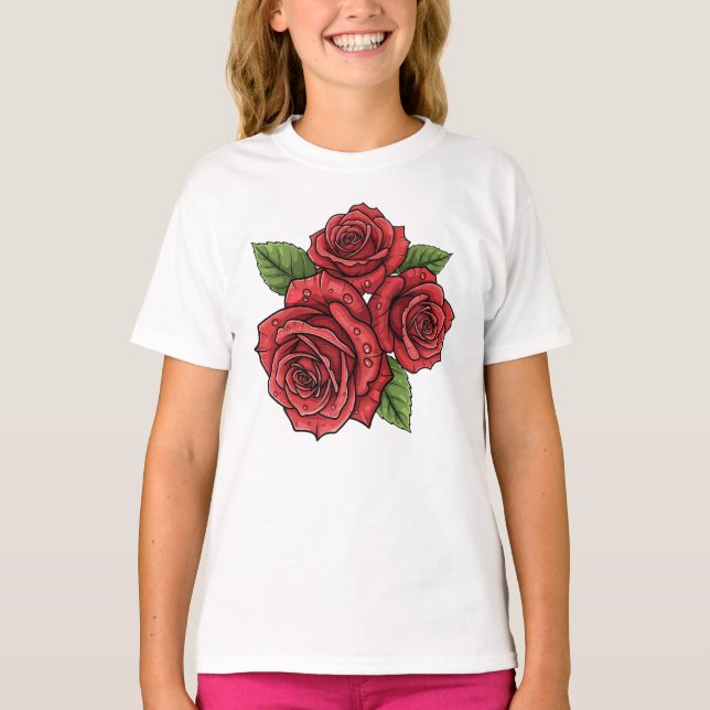 T-shirt Design Rose élégant (Devant)