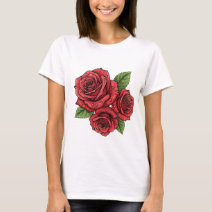 T-shirt Design Rose élégant