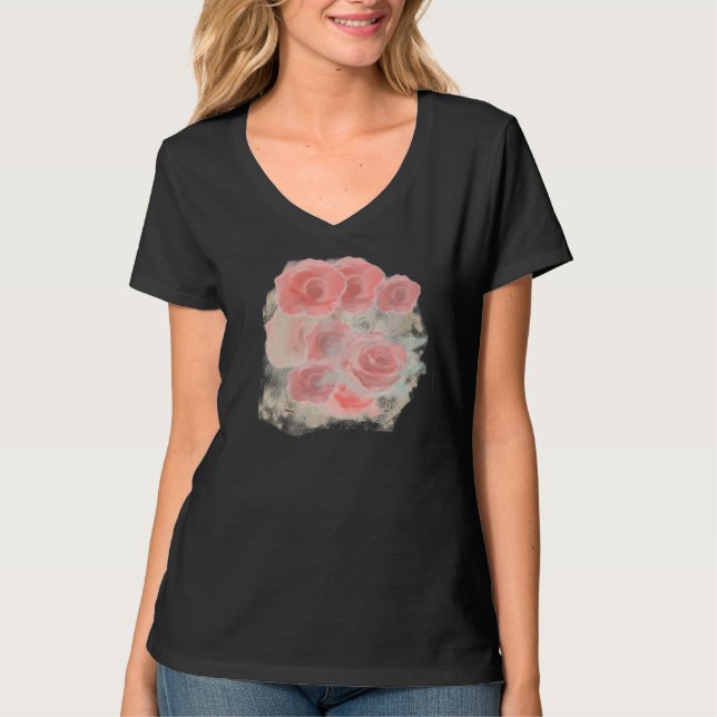 T-shirt design Rose vintage pour Womem (Devant)
