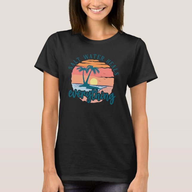 T-shirt Design Salt Water Heures" (Devant)