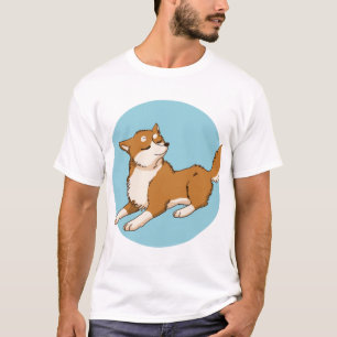 T-shirt Design shiba bleu.