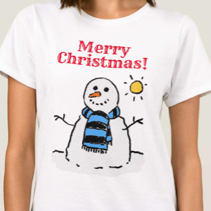 T-shirt Design Snowman avec un accueil personnel Noël