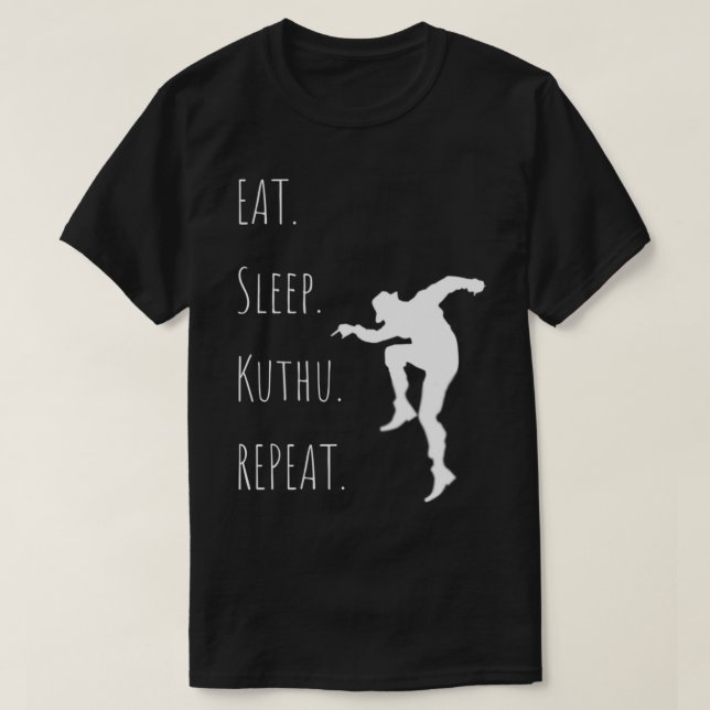 T-shirt Design tamoul par Lungi Life. Eat.Sleep.KUTHU.Repe (Design devant)