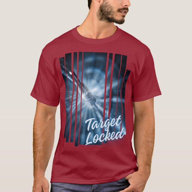 T-shirt Design Target Locked bleu visuel puissant et focus (Devant)