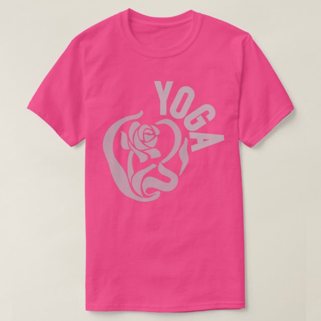 T-SHIRT DESIGN YOGA AVEC ROSE (Design devant)
