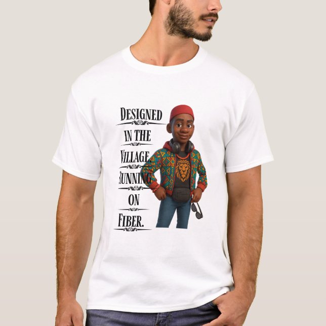 T-shirt Designed In The Village,Pixarstyle 3D (Devant)