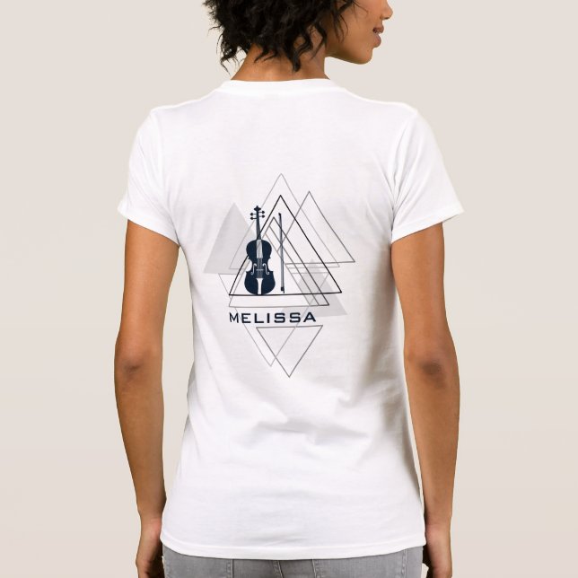 T-shirt Designer moderne de Mini-Marine Blue & White Violi (Dos)