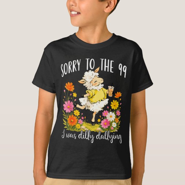 T-shirt Désolé aux 99 J'ai lanterné Fleur Perdue (Devant)