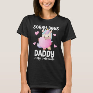 T-shirt Désolé Boys Daddy Is My Valentine Valentine's Day 