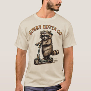T-shirt Désolé, faut que je parte Raccoon drôle en scoot