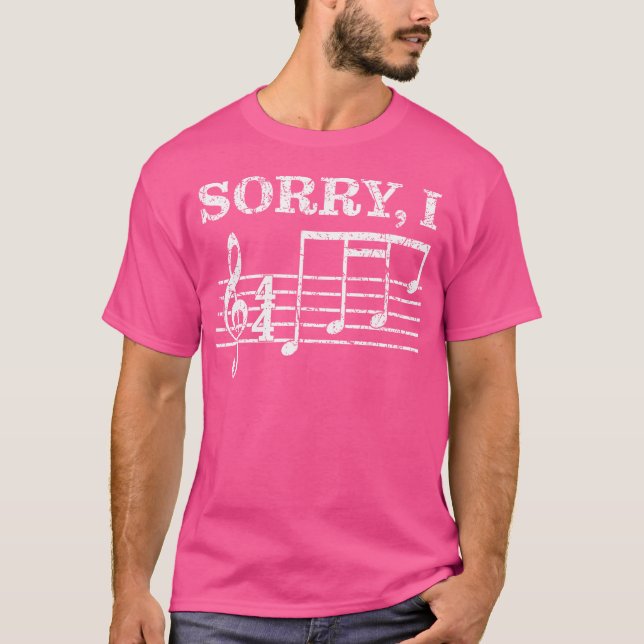 T-shirt Désolé I-Dgaf Funny Hidden Message Notes musicales (Devant)