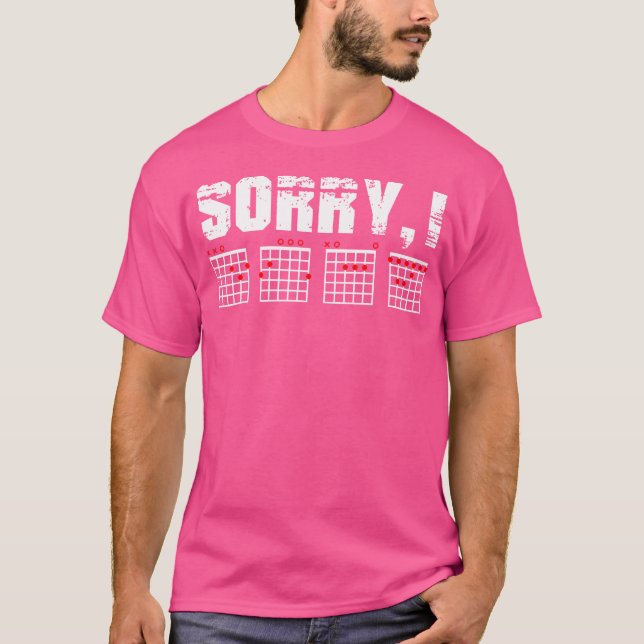 T-shirt Désolé I-Dgaf Funny Message Caché Accords de Guita (Devant)