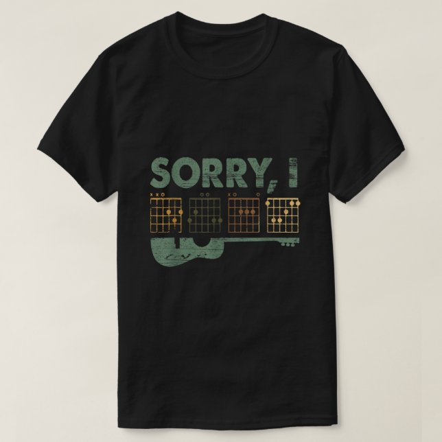 T-shirt Désolé IDGAF Funny Hidden Message Chords de guitar (Design devant)