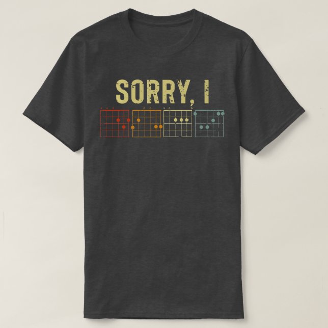 T-shirt Désolé Idgaf Message caché Chords Guitare Pour Hom (Design devant)