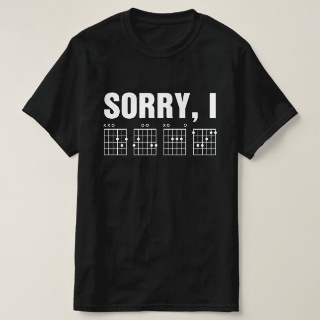 T-shirt Désolé, je DGAF drôle Message caché Chords de guit (Design devant)
