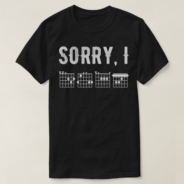 T-shirt Désolé, je DGAF Funny Hidden Message Chords de gui (Design devant)