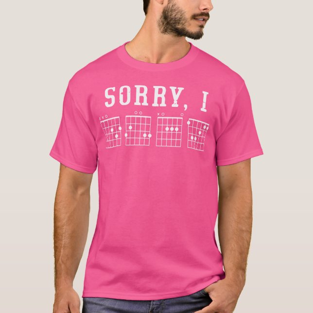 T-shirt Désolé je m'en fiche Accords de Guitare (Devant)