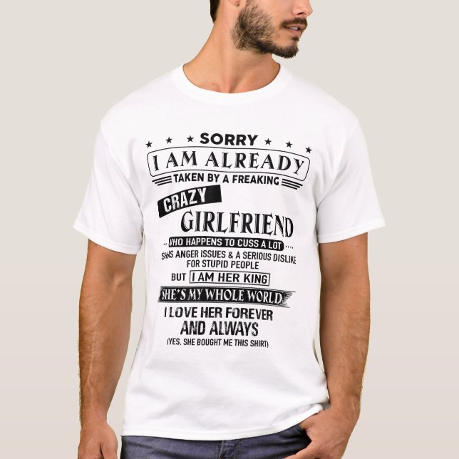 T-shirt Désolé, Je Suis Déjà Pris Par Une Fille Fou Fou Qu (Devant)