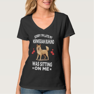 T-shirt Désolé, je suis en retard Mon Norvégien Buhund éta