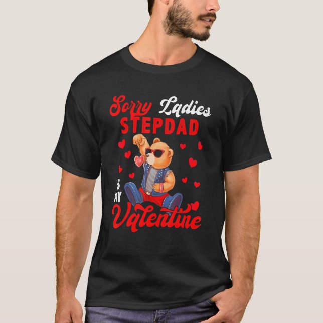 T-shirt Désolé Mignonnes Dames Stepdad Est Mon Ours Valent (Devant)