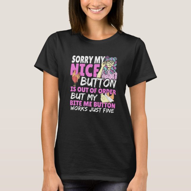 T-shirt Désolé Mon Bouton Nice Est En Rupture De Commande  (Devant)