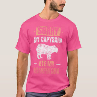 T-shirt Désolé, Mon Capybara A Mat Mes Maisons Animal Capy