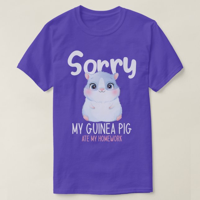 T-shirt Désolé Mon Cochon De Guinée A Mangé Mes Devoirs, D (Design devant)