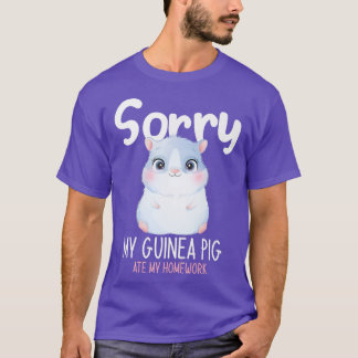 T-shirt Désolé Mon Cochon De Guinée A Mangé Mes Devoirs, D