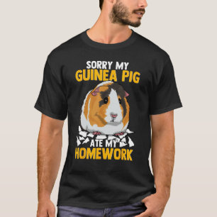 T-shirt Désolé Mon Cochon De Guinée A Mangé Mes Ménages Dr