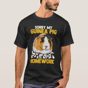 T-shirt Désolé Mon Cochon D'Inde A Mangé Mes Devoirs Drôle