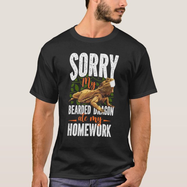 T-shirt Désolé, mon dragon barbu a mangé mes devoirs  Léza (Devant)