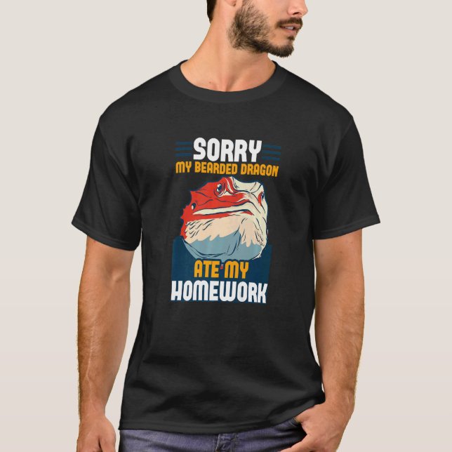 T-shirt Désolé, Mon Dragon Lourd A Mangé Mes Devoirs (Devant)