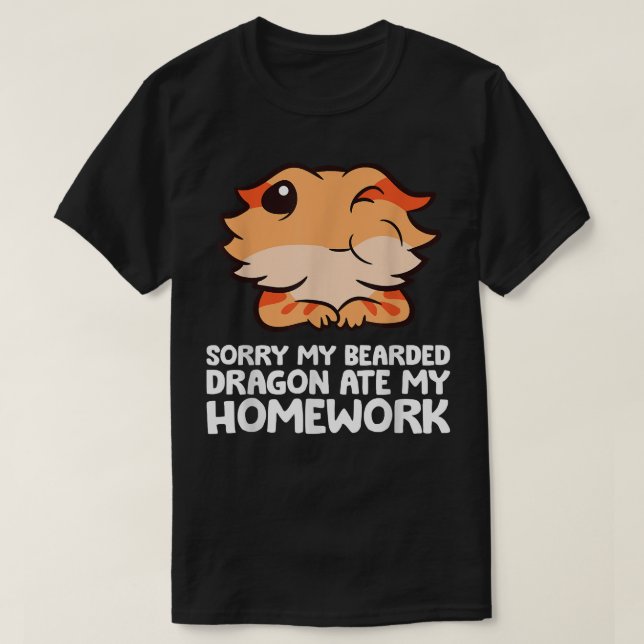 T-shirt Désolé, Mon Dragon Lourd A Mangé Mes Devoirs (Design devant)