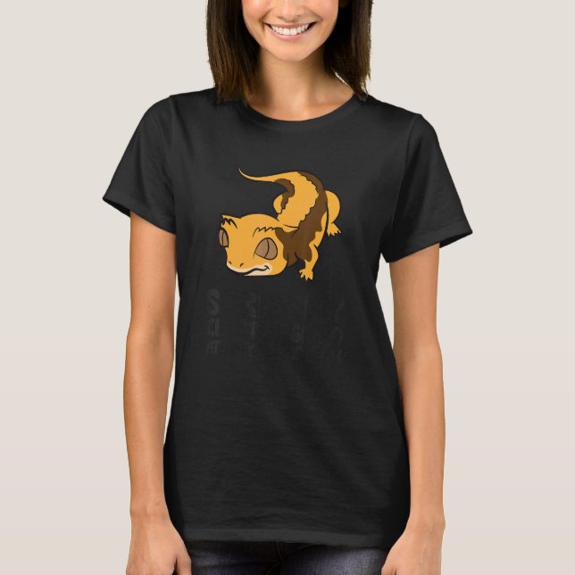T-shirt Désolé Mon Gecko Cresté A Mangé Mon École De Trava (Devant)