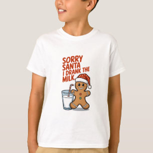 T-shirt Désolé Père Noël J'Ai bu Le Lait Baby Costume de N
