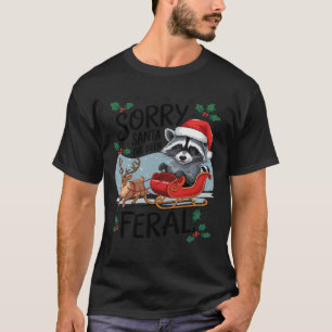 T-shirt Désolé Père Noël J'ai été Feral Raccoon Xmas Light