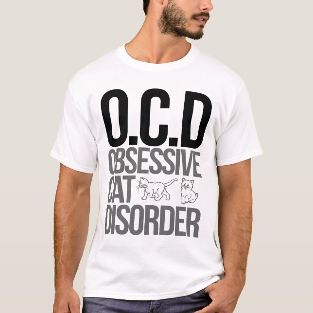 T-shirt désordre obsédant de chat (Devant)