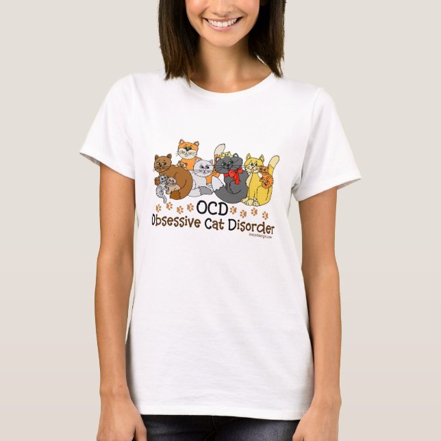 T-shirt Désordre obsédant de chat d'OCD (Devant)