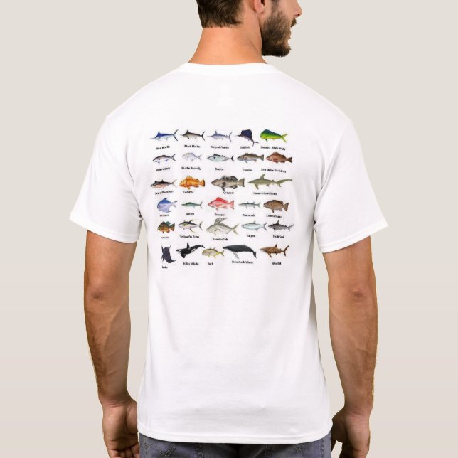 T-shirt d'espèces de poissons de mer (Dos)